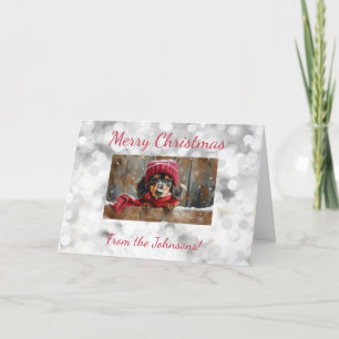 Carte de Noël de Noël de mignonne Dachshund