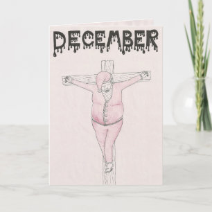 Carte de noël de Noël de Santa Claus crucifié