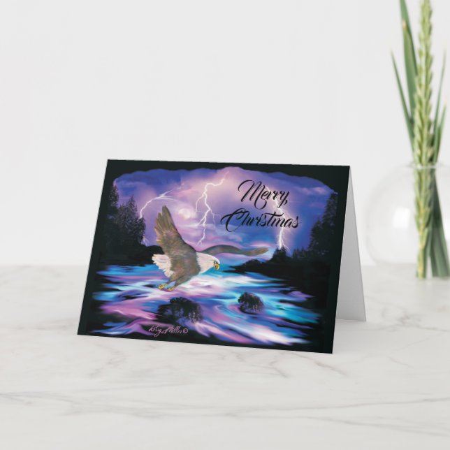 Carte de Noël de Noël Eagle chauve (Devant)