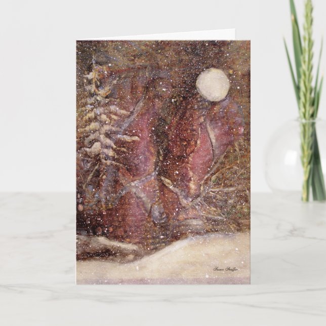 Carte de Noël de nuit d'hiver de Milou (Devant)