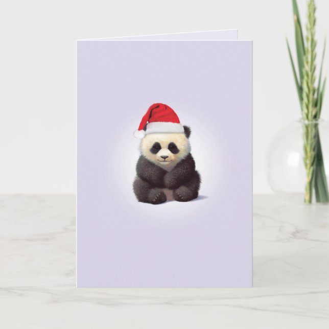 Carte de Noël de panda de bébés de zoo de Noël (Devant)