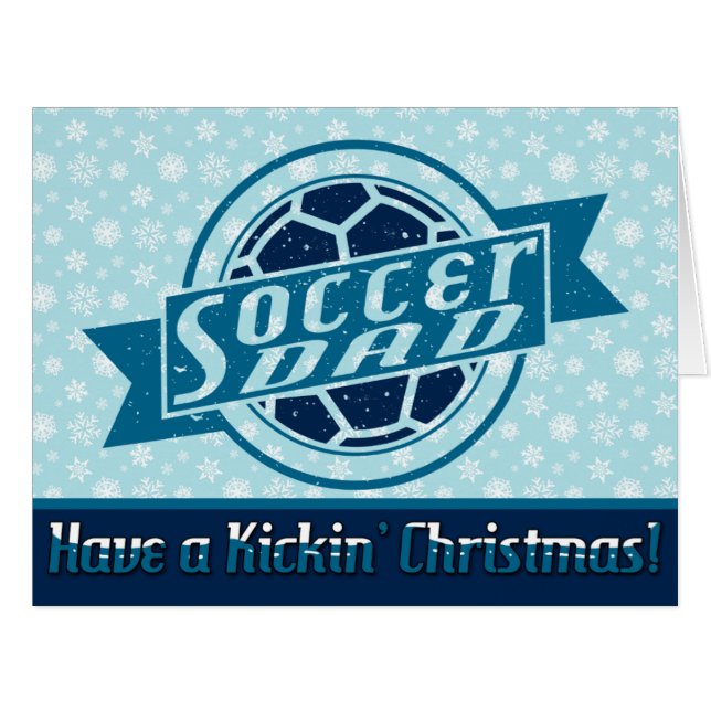 Carte de Noël de père de football (Devant horizontal)