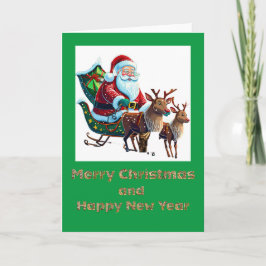 Carte de Noël de père Noël, 5 po x 7 po pliée