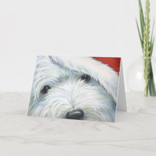 Carte de Noël "de Père Noël brouillé" Westie par