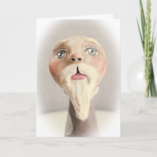 Carte de Noël de Père Noël d'art populaire (Devant)