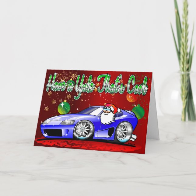 Carte de Noël de Père Noël de bande dessinée de (Devant)