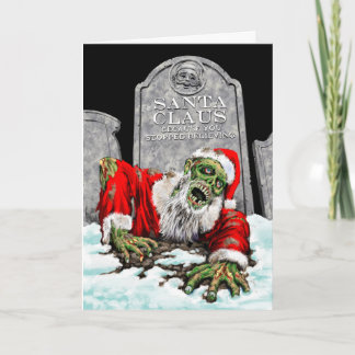 Carte de Noël de Père Noël de zombi