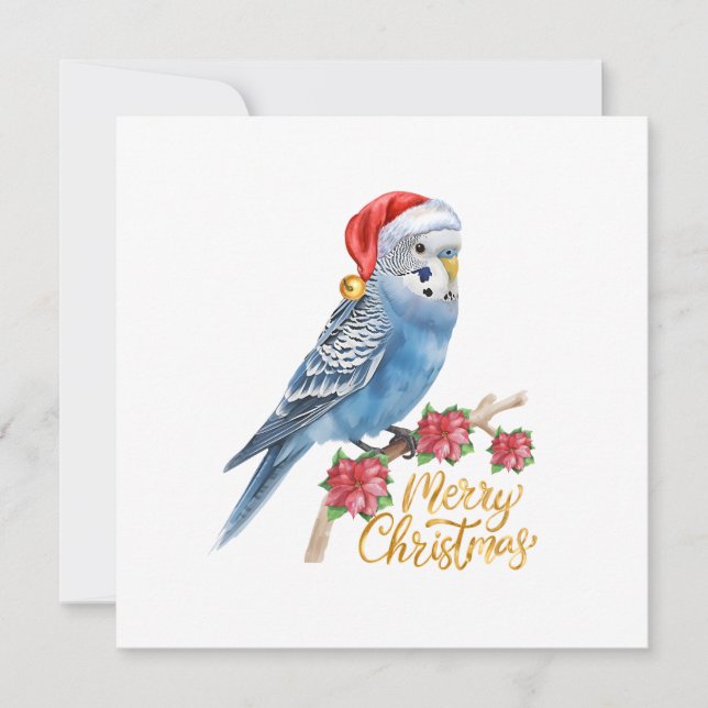 Carte de Noël de perruche (Devant)