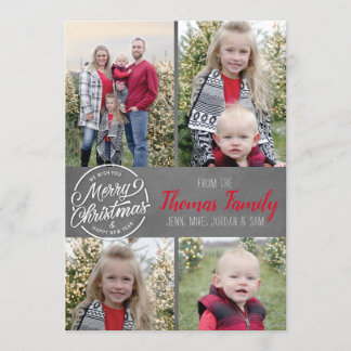 Carte de Noël de photo de famille de ferme de