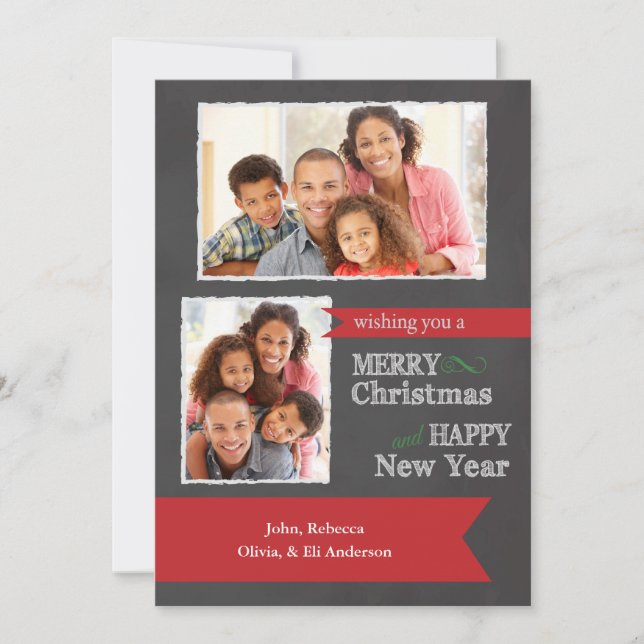 Carte de Noël de photo de tableau de Joyeux Noël (Devant)