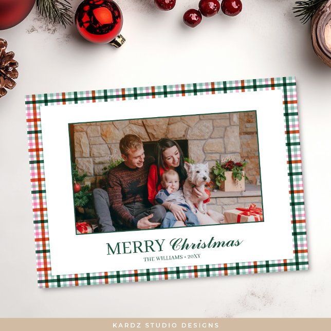 Carte de Noël de photo plasma moderne (Front of card shown in 5 x 7 inches. Personalize and choose paper style.)