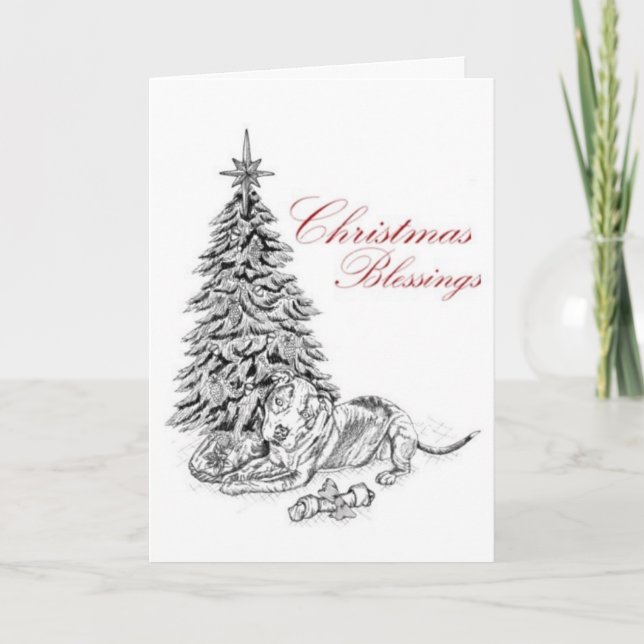 Carte de Noël de pitbull (Devant)