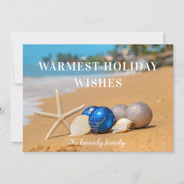 Carte de Noël de plage côtière (Devant)