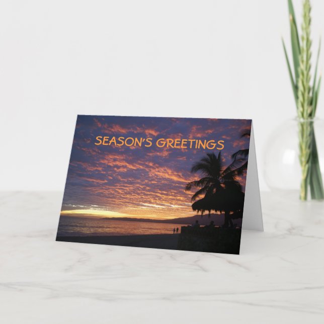 Carte de Noël de plage de Bucerias (Devant)