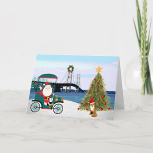 Carte de Noël de pont de Mackinac