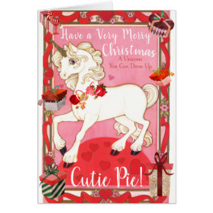 Carte de Noël de poupée papier Unicorne personnali