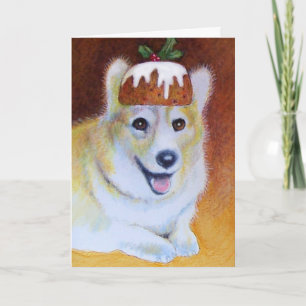 Carte de Noël de pudding de prune de gâteau de