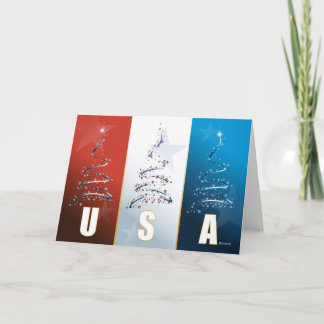 Carte de Noël de Red White and Blue Patriotic