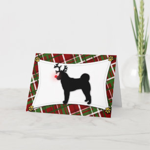 Carte de Noël de renne d'Akita