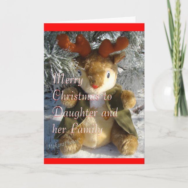 Carte de Noël de renne de Lil - customisez-la (Devant)
