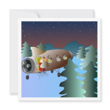 Carte de Noël de Rocket de lune