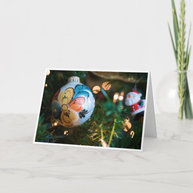 Carte de Noël de Rosemaling (paix et joie) (Devant)