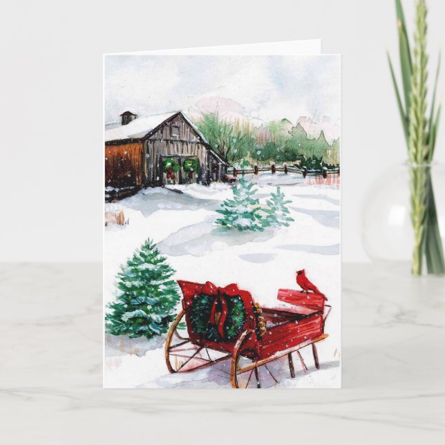 Carte de Noël de scène de Noël (Devant)