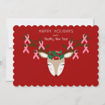 Carte de Noël de sensibilisation au cancer du sein