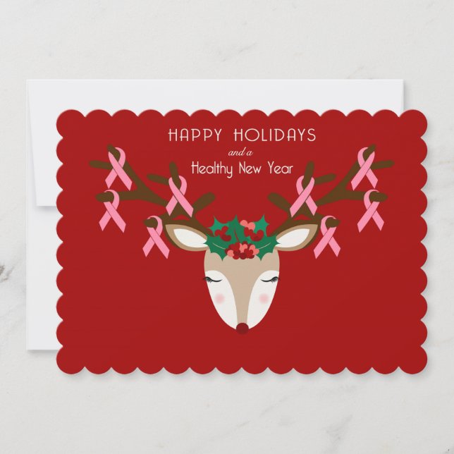 Carte de Noël de sensibilisation au cancer du sein (Devant)