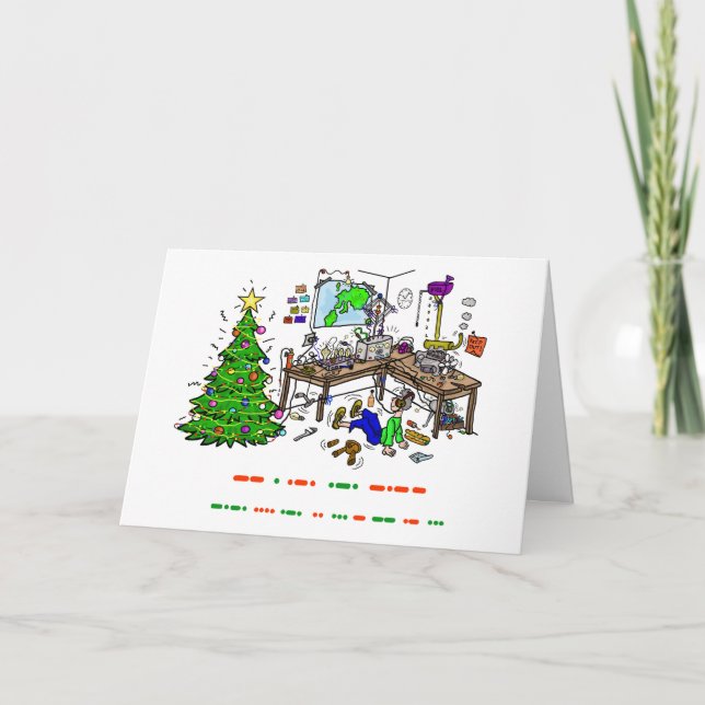 Carte de Noël de Shack de code Morse de (Devant)