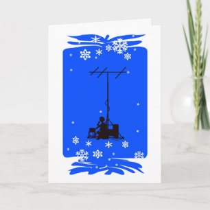 Carte de Noël de silhouette d'opérateur radio de
