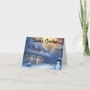 carte de noël de snowman house