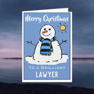 Carte de Noël de Snowman pour un avocat