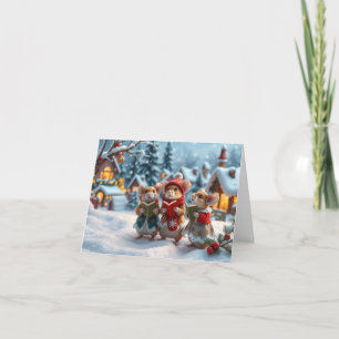 Carte de Noël de souris mignonnes