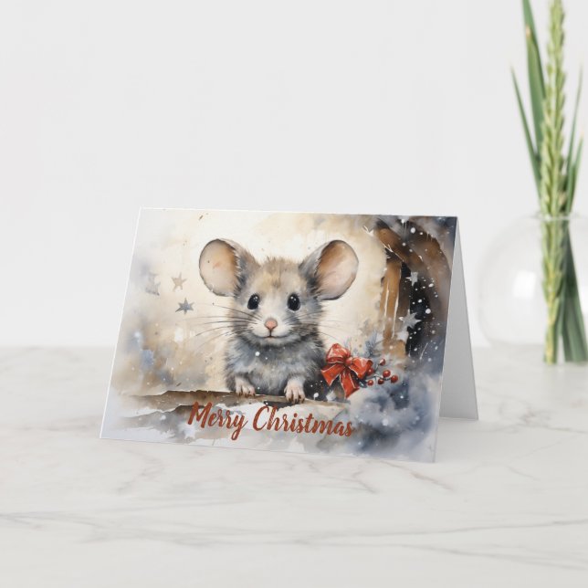 Carte de Noël de souris Whimsical (Devant)
