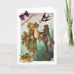 carte de Noël de steampunk collaged par aviatrix