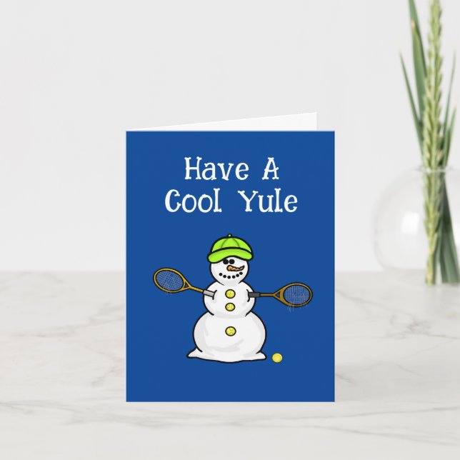 Carte de Noël de tennis Bonhomme de neige (Devant)