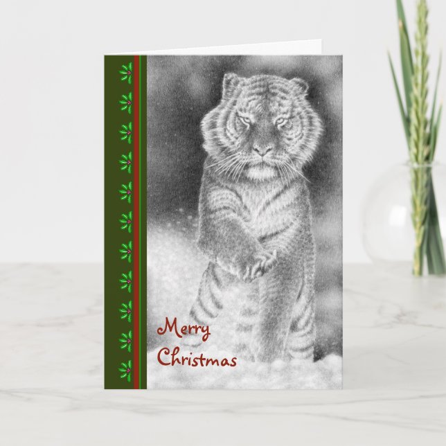 Carte de Noël de Tigre de Sibérie (Devant)