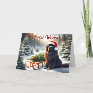 Carte de Noël de traîneau à traîneau à chiens de T