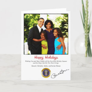 Carte de Noël de vacances de Barack Obama
