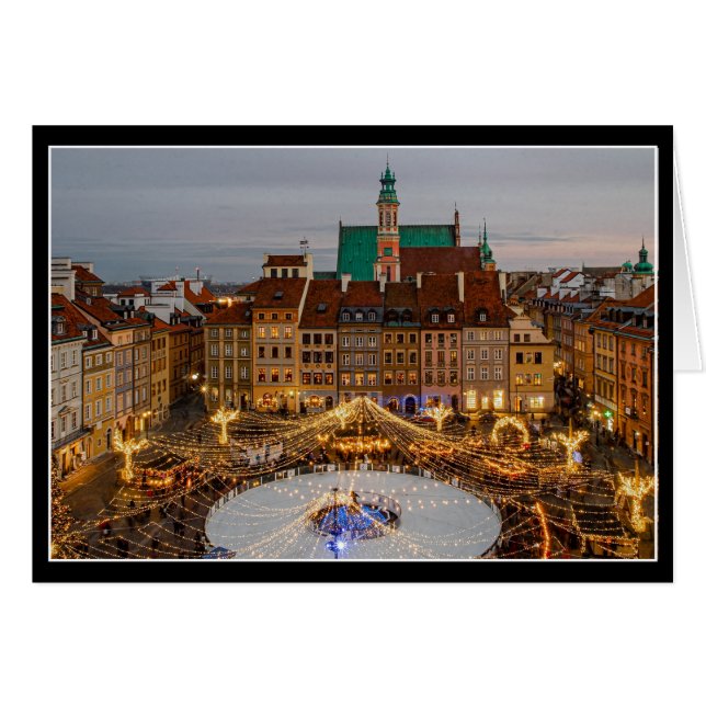 Carte de Noël de Varsovie Pologne (Devant horizontal)