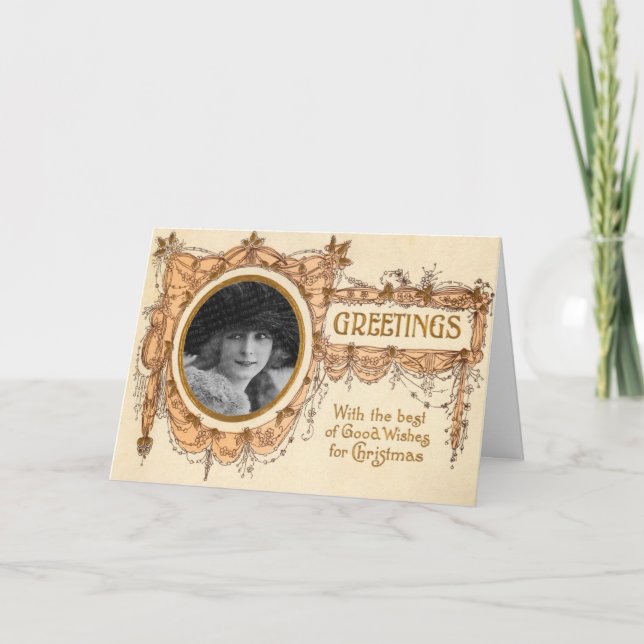 Carte de Noël de voeux vintages (Devant)