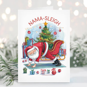 Carte de Noël de yoga Funny Nama Sleigh