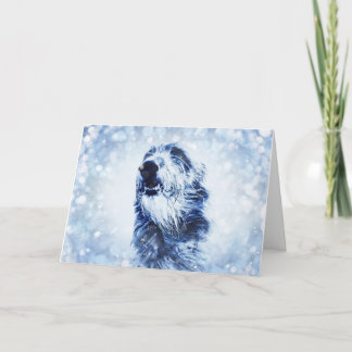 Carte de Noël Deerhound Wolfhound