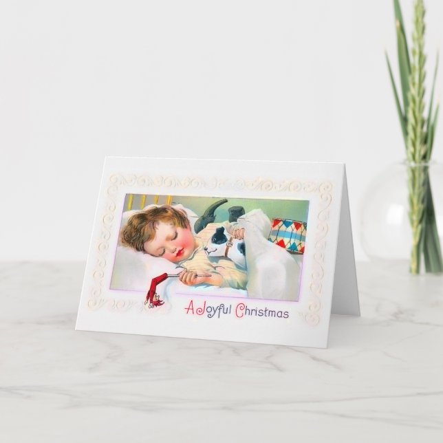 Carte de Noël d'enfant de sommeil (Devant)