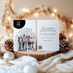 Carte de Noël d'entreprise avec logo et photo d'éq