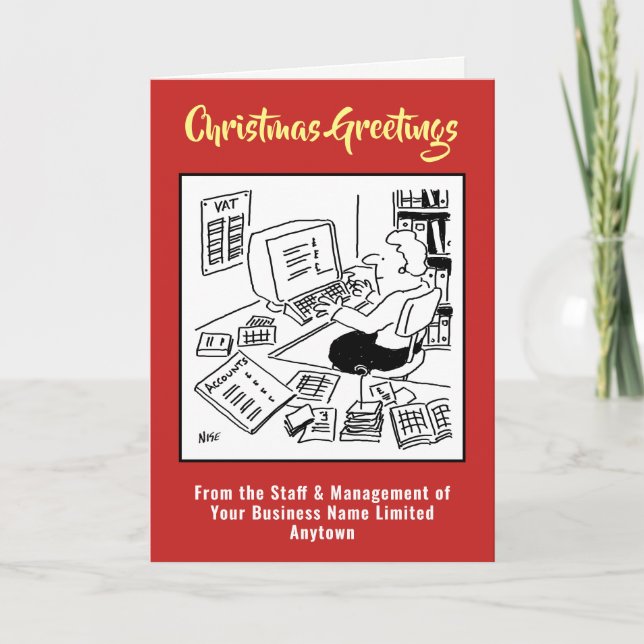 Carte de Noël d'entreprise de soutien de bureau (Devant)