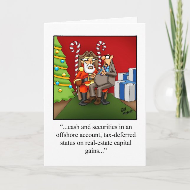 Carte de Noël d'entreprise financière amusante (Devant)