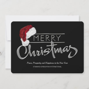 Carte de Noël d'entreprise moderne avec chapeau de