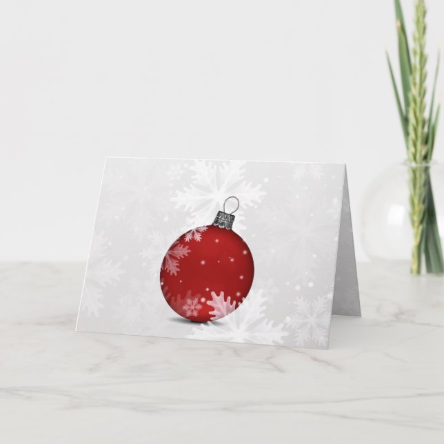 carte de Noël d'entreprise rouge argent festif (Devant)